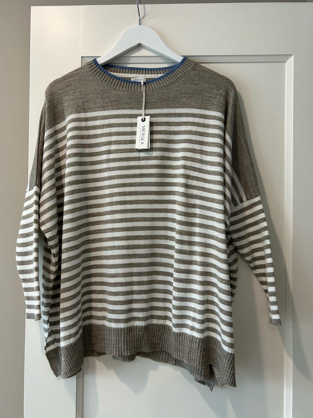 NWT Mersea Catalina Modern Crewneck Sweater in Driftwood/Natural - One Size